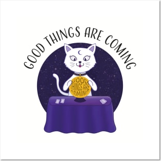 Good Things Are Coming: Magic Cat with a Crystal Ball Posters and Art